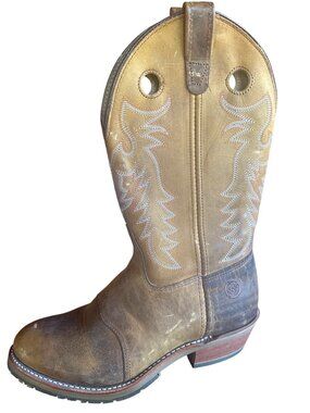 Double-H Daniela DH5159 Womens 10M Brown Distressed Leather Cowboy Boots USA
